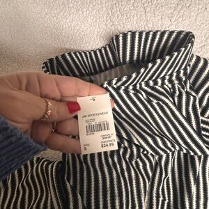 Cato Black and White Striped Pant